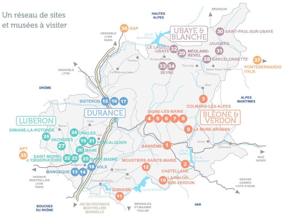 Carte des Passeport des musées des Alpes de Haute Provence