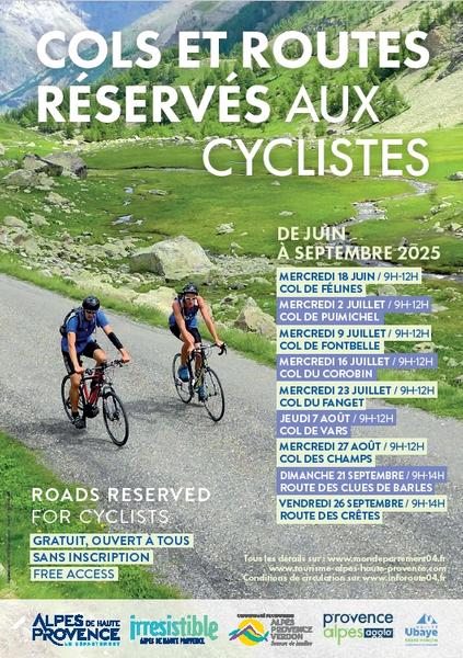 Cols réservés aux cyclistes 2025